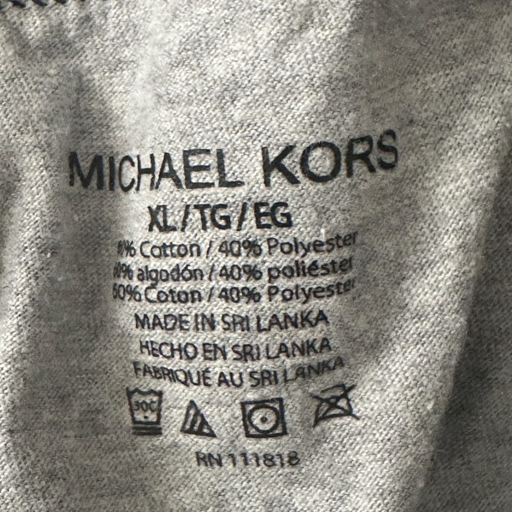 Michael Kors Light Gray Logo Lounge Pants with Navy Print - Picture 4 of 4